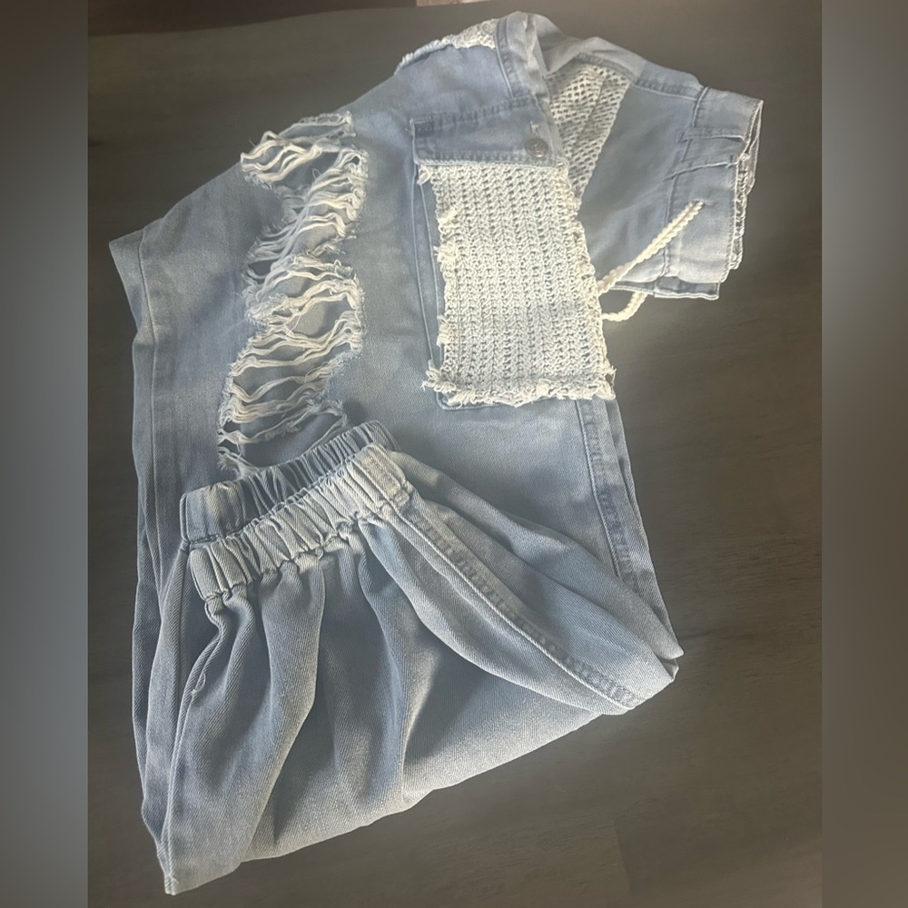 POL The Carefree Blue Denim Jogger Size M - Picture 10 of 11